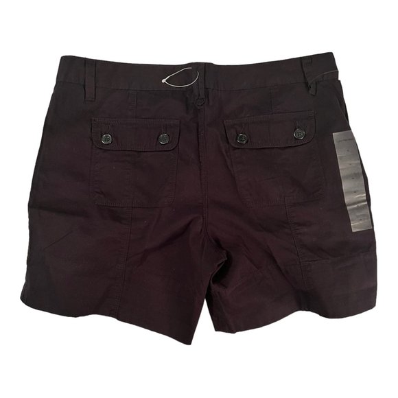 Calvin Klein Jeans Womens Shorts Size 10 Black Flat Front 100% Cotton NWT - Picture 2 of 5